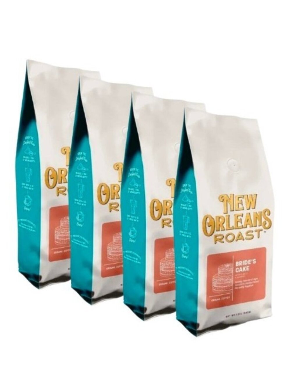 New Orleans Roast Bride's Cake Ground Coffee 12oz Pack Of 4